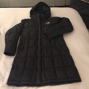 Black size small North Face Goose Down long Coat